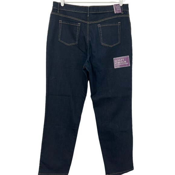 NWT Gloria Vanderbilt Women Amanda Slim Tapered Leg Classic Rise Navy Jeans 18 - Picture 2 of 9